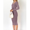 image:imageZESICA Womens 2026 Fall Long Sleeve Bodycon Midi Sweater DressDarkviolet