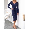 image:imageZESICA Womens 2026 Fall Long Sleeve Bodycon Midi Sweater DressNavy