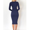 image:imageZESICA Womens 2026 Fall Long Sleeve Bodycon Midi Sweater DressNavy