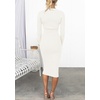 image:imageZESICA Womens 2026 Fall Long Sleeve Bodycon Midi Sweater DressWhite