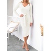 image:imageZESICA Womens 2026 Fall Long Sleeve Bodycon Midi Sweater DressWhite