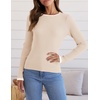 image:imageZESICA Womens 2026 Fall Long Sleeve Crewneck Tops Slim Fit SweatersApricot