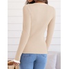 image:imageZESICA Womens 2026 Fall Long Sleeve Crewneck Tops Slim Fit SweatersApricot
