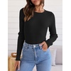 image:imageZESICA Womens 2026 Fall Long Sleeve Crewneck Tops Slim Fit SweatersBlack