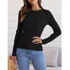 image:imageZESICA Womens 2026 Fall Long Sleeve Crewneck Tops Slim Fit SweatersBlack