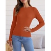 image:imageZESICA Womens 2026 Fall Long Sleeve Crewneck Tops Slim Fit SweatersCaramel