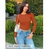 image:imageZESICA Womens 2026 Fall Long Sleeve Crewneck Tops Slim Fit SweatersCaramel