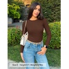 image:imageZESICA Womens 2026 Fall Long Sleeve Crewneck Tops Slim Fit SweatersCoffee