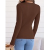 image:imageZESICA Womens 2026 Fall Long Sleeve Crewneck Tops Slim Fit SweatersCoffee