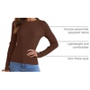 image:imageZESICA Womens 2026 Fall Long Sleeve Crewneck Tops Slim Fit SweatersCoffee
