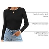 image:imageZESICA Womens 2026 Fall Long Sleeve Crewneck Tops Slim Fit SweatersDim