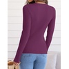 image:imageZESICA Womens 2026 Fall Long Sleeve Crewneck Tops Slim Fit SweatersFuchsia