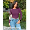 image:imageZESICA Womens 2026 Fall Long Sleeve Crewneck Tops Slim Fit SweatersFuchsia