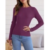 image:imageZESICA Womens 2026 Fall Long Sleeve Crewneck Tops Slim Fit SweatersFuchsia