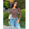 image:imageZESICA Womens 2026 Fall Long Sleeve Crewneck Tops Slim Fit SweatersMocha