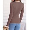 image:imageZESICA Womens 2026 Fall Long Sleeve Crewneck Tops Slim Fit SweatersMocha