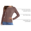 image:imageZESICA Womens 2026 Fall Long Sleeve Crewneck Tops Slim Fit SweatersMocha
