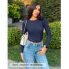 image:imageZESICA Womens 2026 Fall Long Sleeve Crewneck Tops Slim Fit SweatersNavy