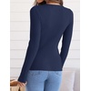 image:imageZESICA Womens 2026 Fall Long Sleeve Crewneck Tops Slim Fit SweatersNavy