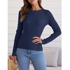 image:imageZESICA Womens 2026 Fall Long Sleeve Crewneck Tops Slim Fit SweatersNavy