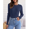 image:imageZESICA Womens 2026 Fall Long Sleeve Crewneck Tops Slim Fit SweatersNavy