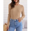 image:imageZESICA Womens 2026 Fall Long Sleeve Crewneck Tops Slim Fit SweatersToffee