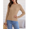 image:imageZESICA Womens 2026 Fall Long Sleeve Crewneck Tops Slim Fit SweatersToffee