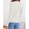 image:imageZESICA Womens 2026 Fall Long Sleeve Crewneck Tops Slim Fit SweatersWhite