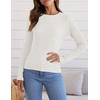 image:imageZESICA Womens 2026 Fall Long Sleeve Crewneck Tops Slim Fit SweatersWhite