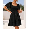 image:imageZESICA Womens 2026 Summer Boho Floral Flowy Mini DressesBlack