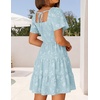 image:imageZESICA Womens 2026 Summer Boho Floral Flowy Mini DressesBlue