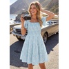 image:imageZESICA Womens 2026 Summer Boho Floral Flowy Mini DressesBlue