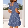 image:imageZESICA Womens 2026 Summer Boho Floral Flowy Mini DressesDusty Blue