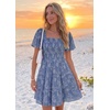 image:imageZESICA Womens 2026 Summer Boho Floral Flowy Mini DressesDusty Blue