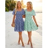 image:imageZESICA Womens 2026 Summer Boho Floral Flowy Mini DressesDusty Blue