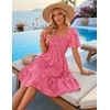 image:imageZESICA Womens 2026 Summer Boho Floral Flowy Mini DressesHot Pink