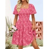 image:imageZESICA Womens 2026 Summer Boho Floral Flowy Mini DressesHot Pink