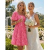 image:imageZESICA Womens 2026 Summer Boho Floral Flowy Mini DressesHot Pink