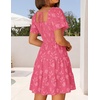 image:imageZESICA Womens 2026 Summer Boho Floral Flowy Mini DressesHot Pink