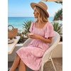 image:imageZESICA Womens 2026 Summer Boho Floral Flowy Mini DressesPink