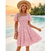 image:imageZESICA Womens 2026 Summer Boho Floral Flowy Mini DressesPink