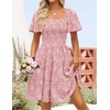 image:imageZESICA Womens 2026 Summer Boho Floral Flowy Mini DressesPink