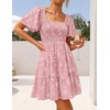 image:imageZESICA Womens 2026 Summer Boho Floral Flowy Mini DressesPink
