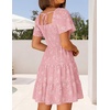 image:imageZESICA Womens 2026 Summer Boho Floral Flowy Mini DressesPink