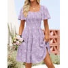 image:imageZESICA Womens 2026 Summer Boho Floral Flowy Mini DressesPurple