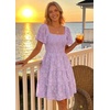 image:imageZESICA Womens 2026 Summer Boho Floral Flowy Mini DressesPurple