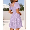 image:imageZESICA Womens 2026 Summer Boho Floral Flowy Mini DressesPurple