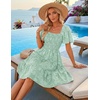 image:imageZESICA Womens 2026 Summer Boho Floral Flowy Mini DressesSage