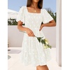 image:imageZESICA Womens 2026 Summer Boho Floral Flowy Mini DressesWhite