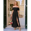 image:imageZESICA Womens 2026 Summer Off Shoulder Boho Maxi DressBlack